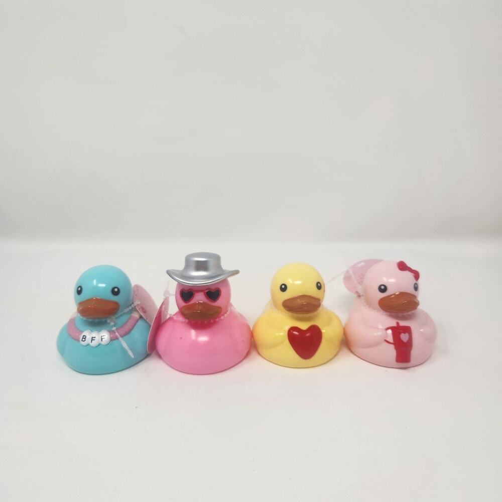 Valentine's Day Rubber Ducks (4) BFF, Cowgirl, Heart and Stanley Tumbler